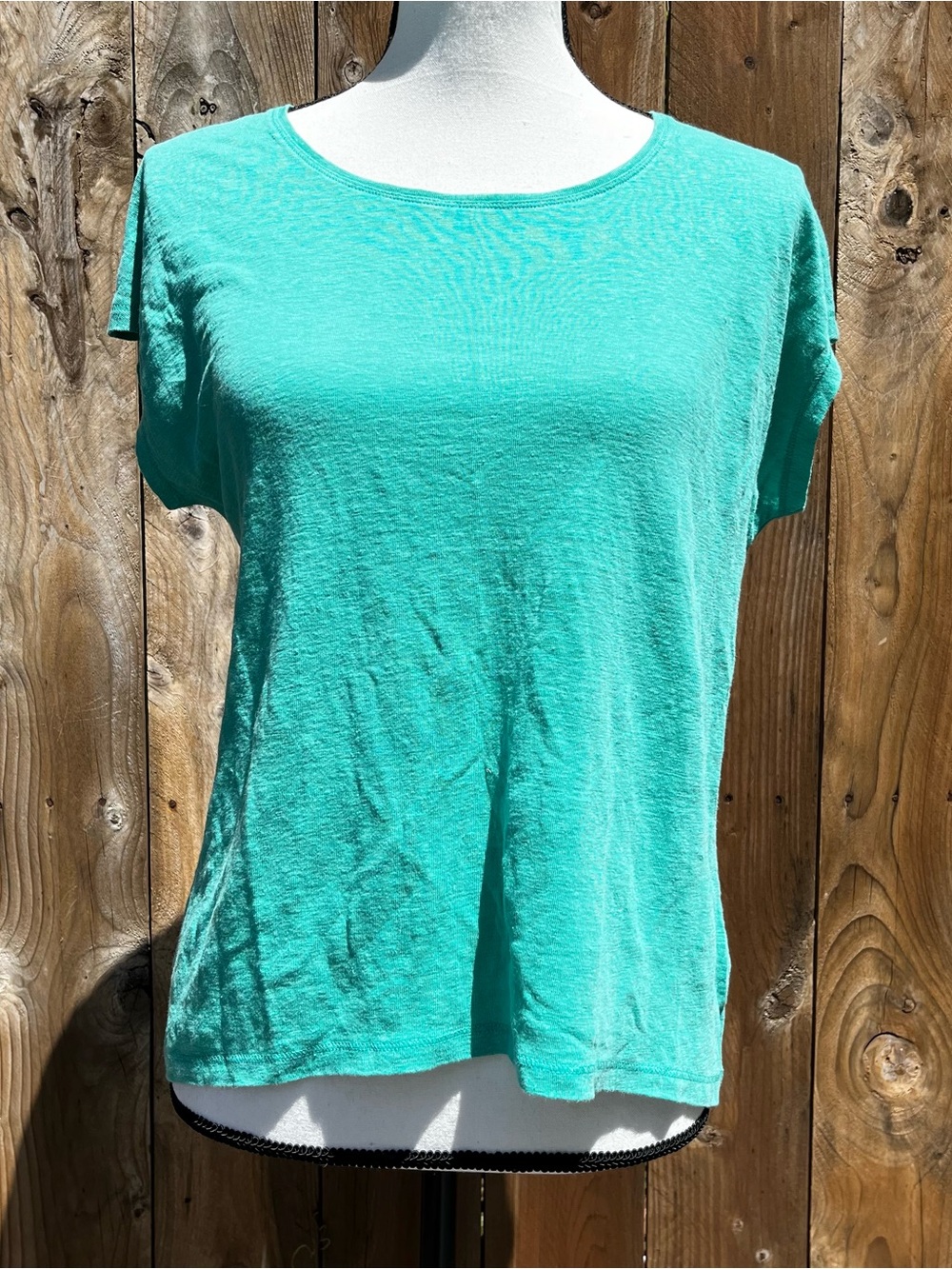 Brand New Eileen Fisher Teal/Mint Short-Sleeve Crew Neck Tee